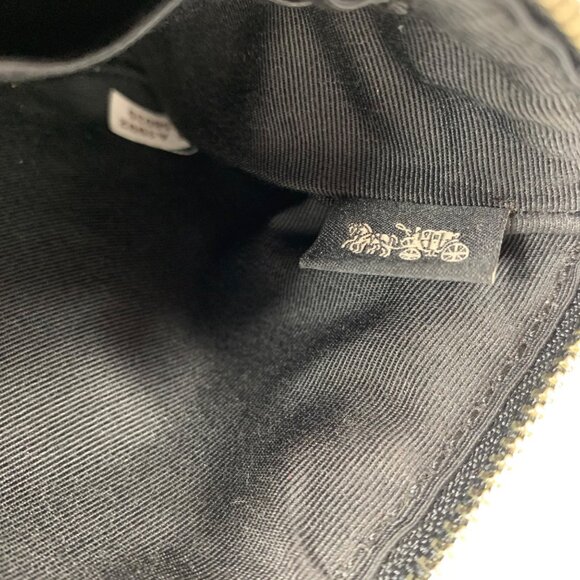 COACH Black Signature Logo PVC Leather Corner Zip Wallet Wristlet F58035 - Picture 6 of 7